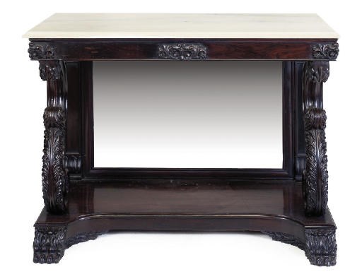 A VICTORIAN ROSEWOOD CONSOLE TABLE