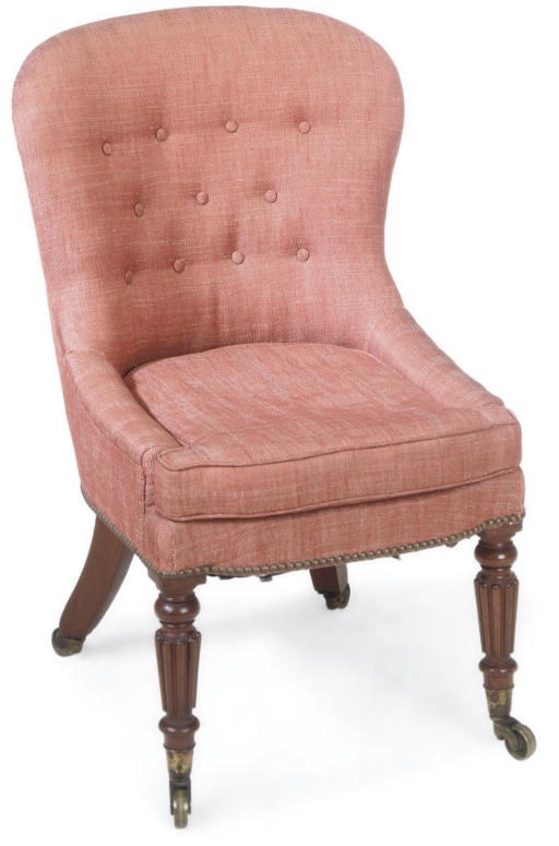 A REGENCY MAHOGANY SLIPPER CHAIR