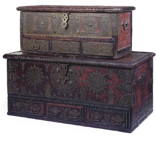 A MIDDLE EASTERN HARDWOOD CHEST