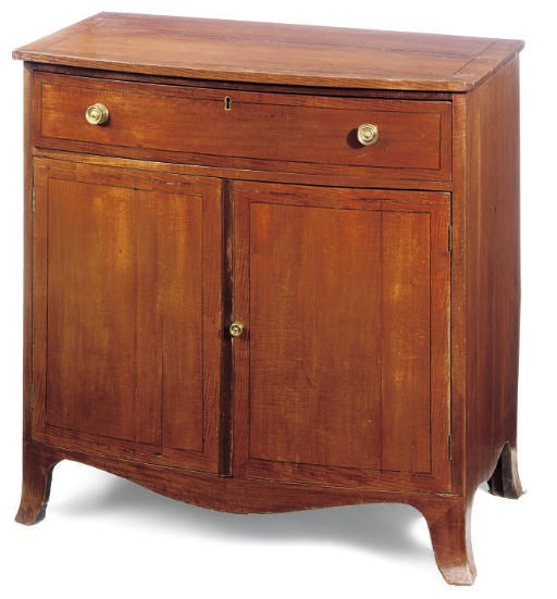 A REGENCY MAHOGANY AND CROSSBANDED SIDE CABINET