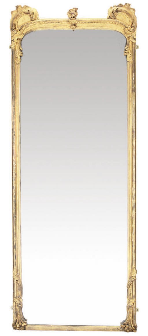 A FRENCH GILT COMPOSITION PIER MIRROR