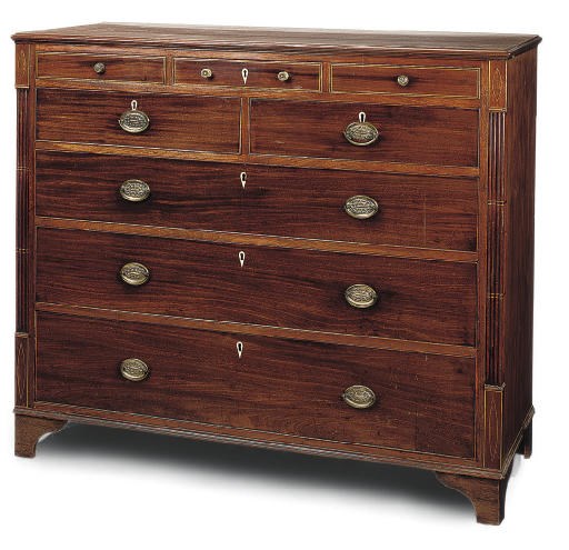 A REGENCY MAHOGANY CHEST