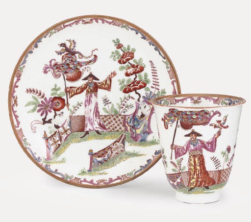 A VIENNA (DU PAQUIER) BEAKER AND SAUCER