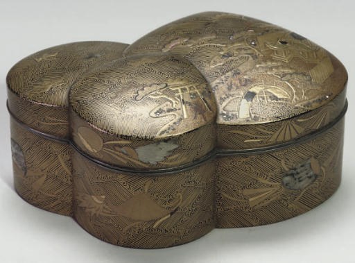 A Japanese lacquered chabako with fitted cover, 18th Century