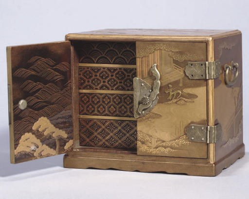 A Japanese gold lacquer kodansu, 19th Century