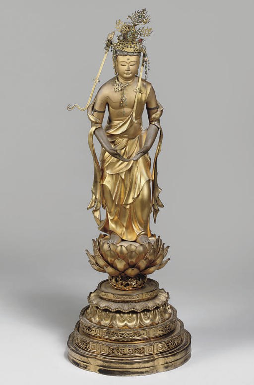 A Japanese gilt wood model of Buddha, 20th century