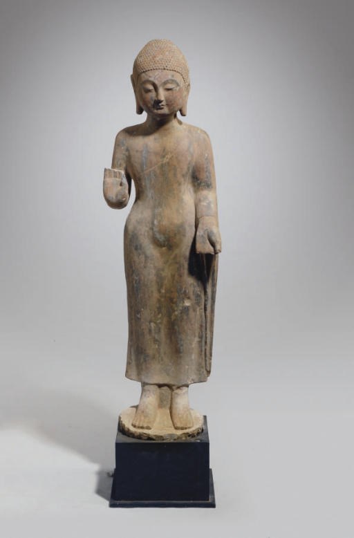 A large Chinese stone sculpture of Buddha, late 20th century