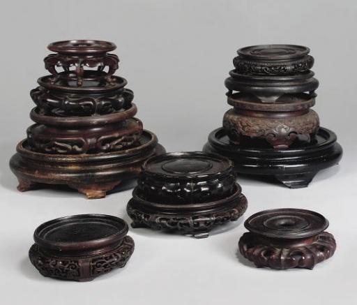 A collection of Chinese wood stands, 19th and 20th Century
