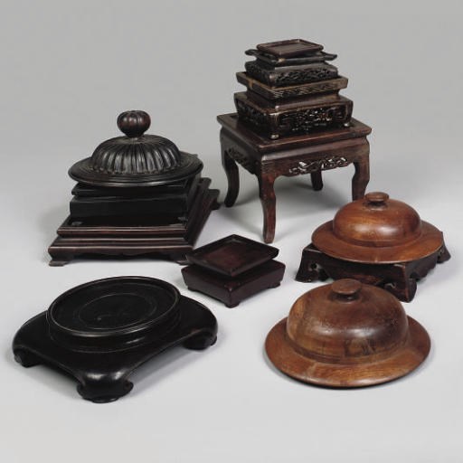 A group of Chinese wood stands and cover, 19th and 20th Century