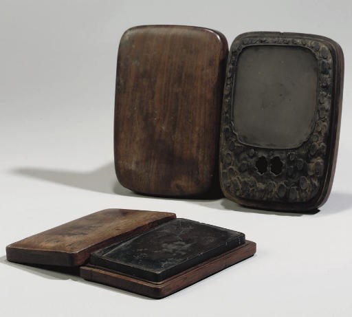 Two Chinese Duan ink stones, 19th Century