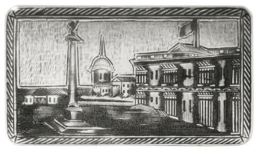 A MID-19TH CENTURY RUSSIAN SILVER & NIELLO SNUFF BOX,