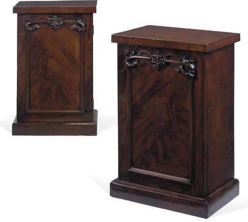 A PAIR OF MAHOGANY SIDE CABINETS
