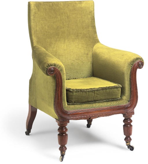 A WILLIAM IV MAHOGANY BERGERE