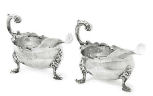 A PAIR OF GEORGE II SILVER SAUCEBOATS,
