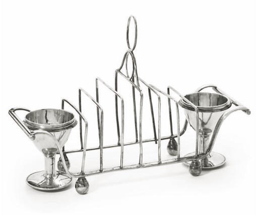 A GEORGE III SILVER TOASTRACK,
