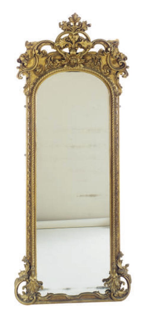 A GILT-GESSO PIER MIRROR,