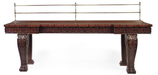 AN IRISH MAHOGANY BREAKFRONT SERVING-TABLE