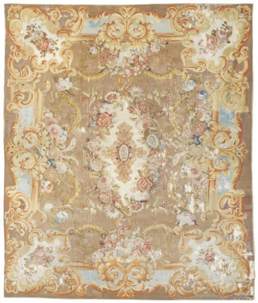 An antique Aubusson carpet