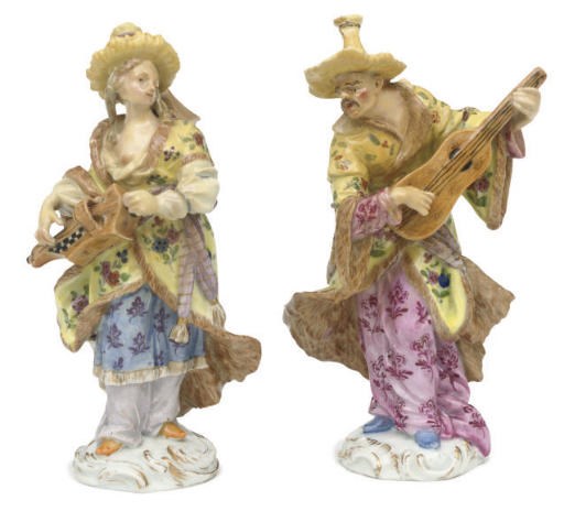 A PAIR OF MEISSEN FIGURES OF MALABARS