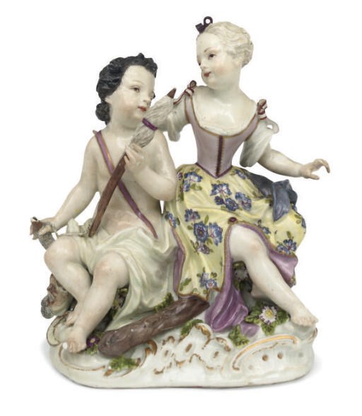 A MEISSEN GROUP 'THE EFFEMINATION OF HERCULES'