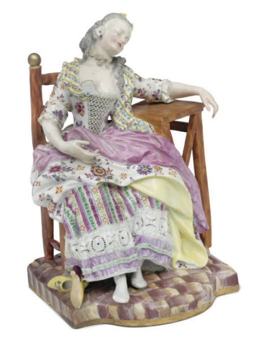 A MEISSEN FIGURE OF 'LA BELLE LOUISE'