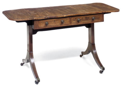 A REGENCY ROSEWOOD SOFA TABLE