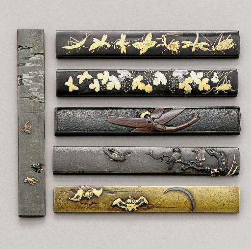 A Hamano School Kozuka, a Kaga School Kozuka, a Natsuo School Kozuka, a Kaga School Kozuka, a Jochiku School Kozuka and a Teiei School Kozuka