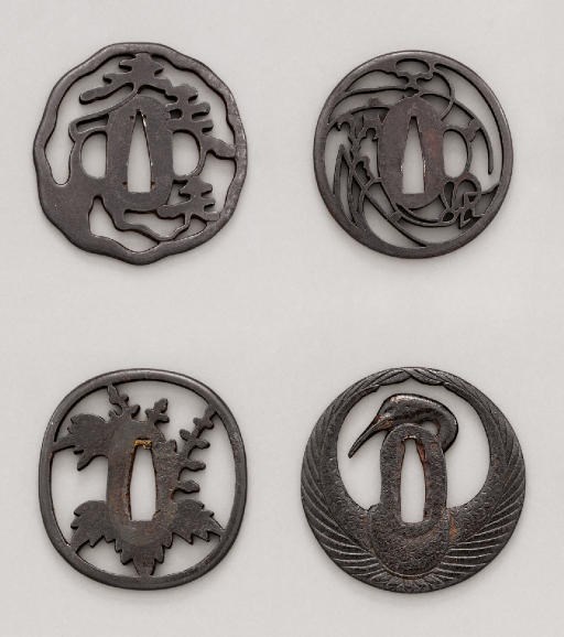 An Akasaka School Tsuba and Three Higo School Tsuba