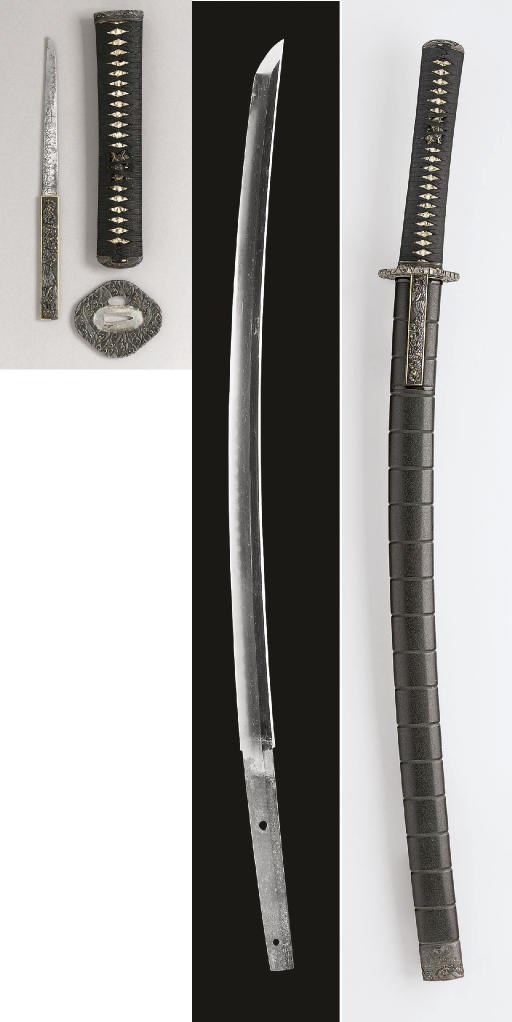 A Bitchu Wakizashi in Black Lacquer Mounts