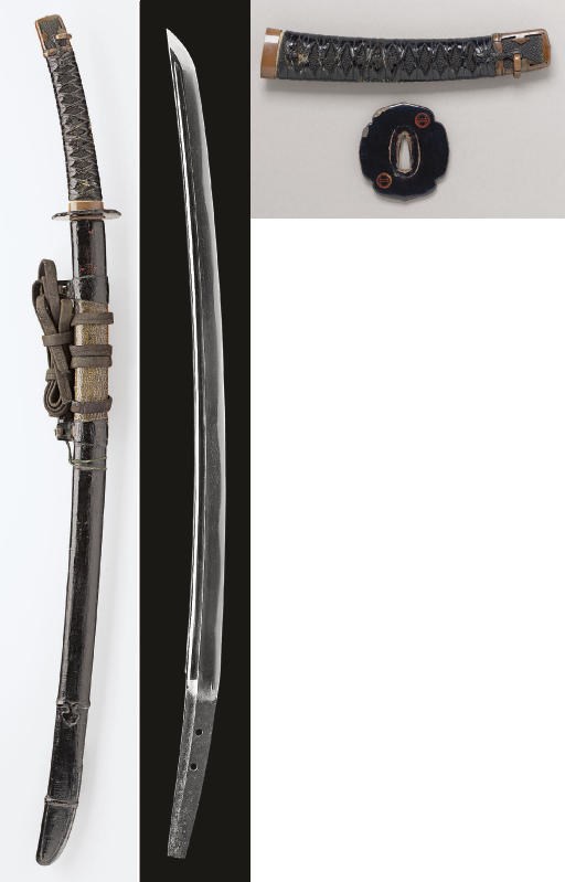 A Wakizashi in Black Lacquer Tachi Goshirae