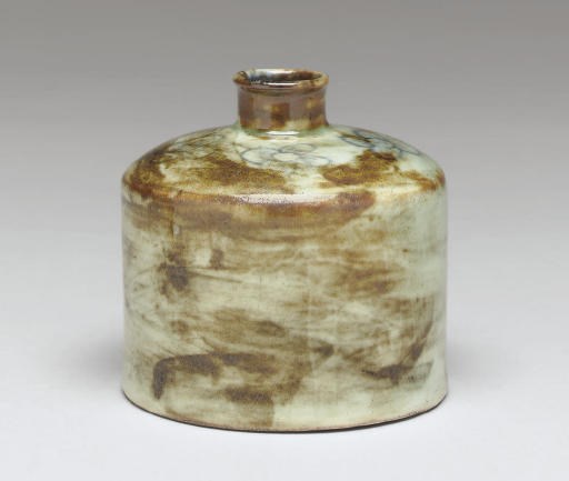 An Iron-oxide and Blue-decorated Porcelain Bottle
