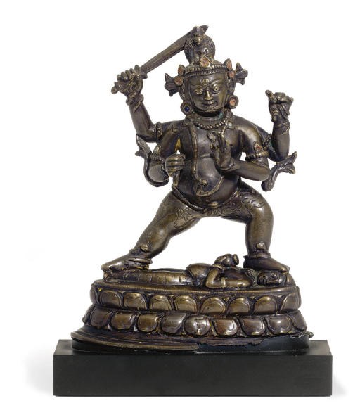 A bronze figure of Virupa