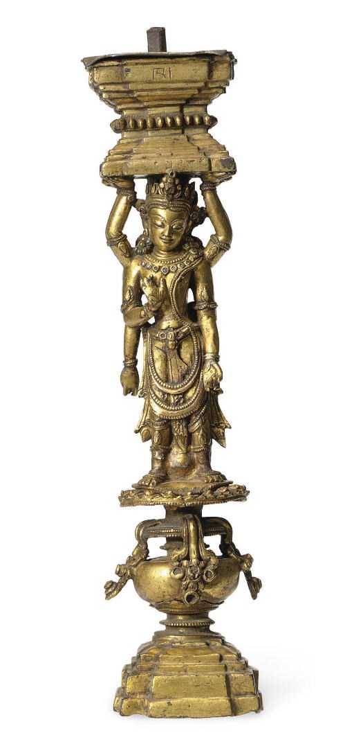 A gilt bronze support