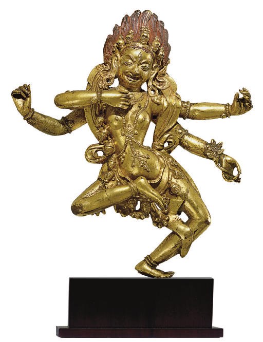 A gilt bronze figure of Kurukulla