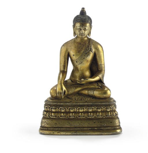 A gilt bronze figure of Buddha