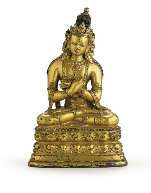 A gilt bronze figure of Vajradhara