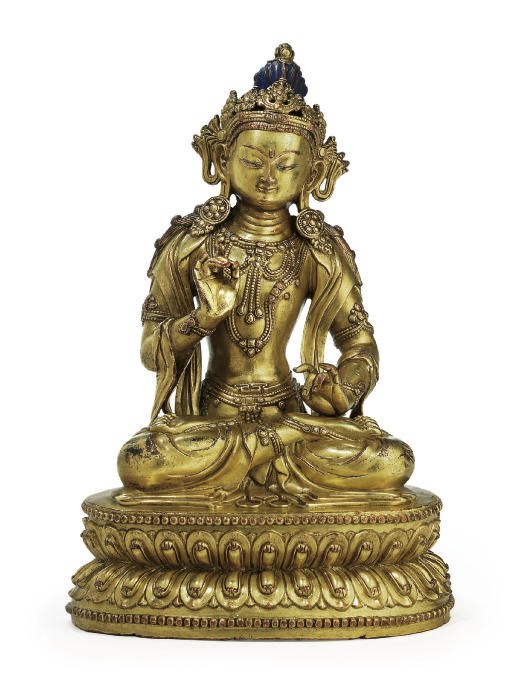 A gilt bronze figure of Tara