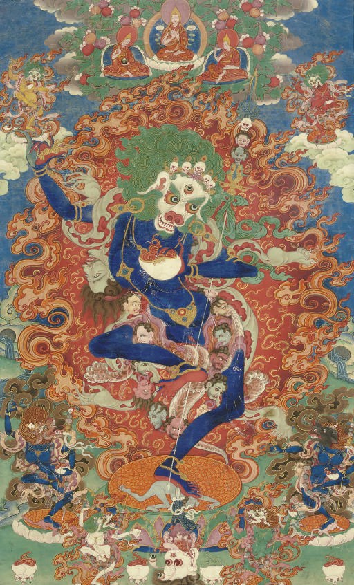 A Thangka of Simhamukhta