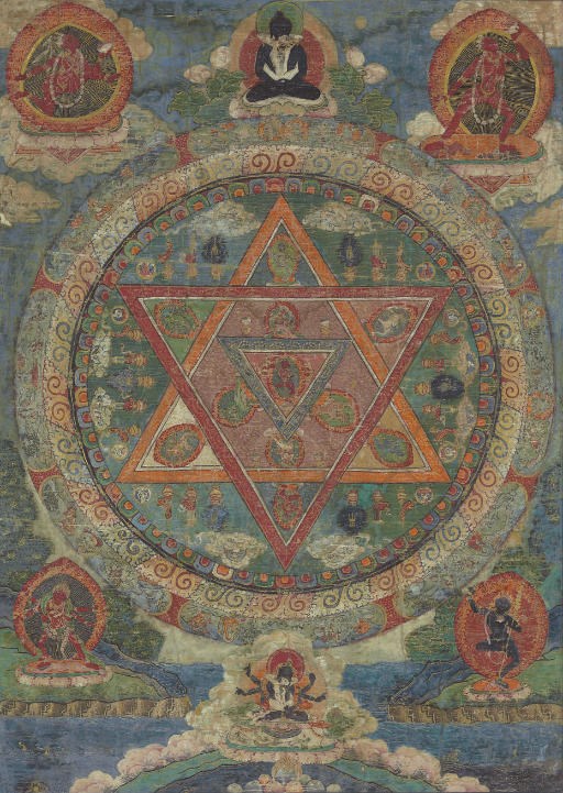 A Thangka of a Vajradhara Yantra