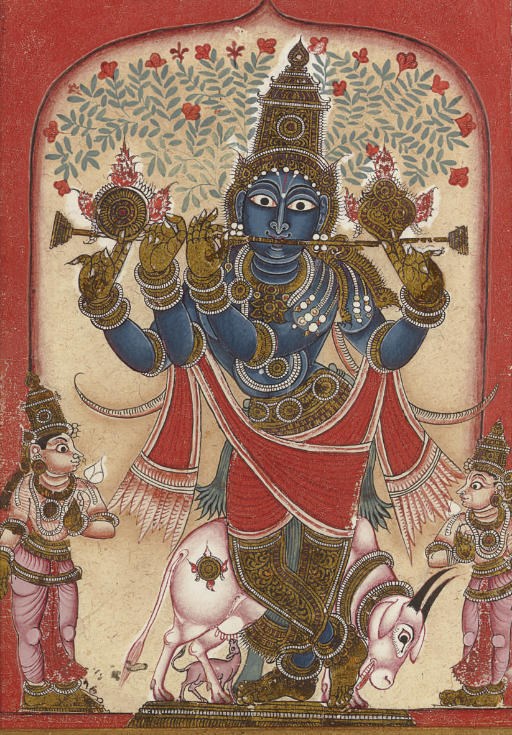Krishna playing a flute