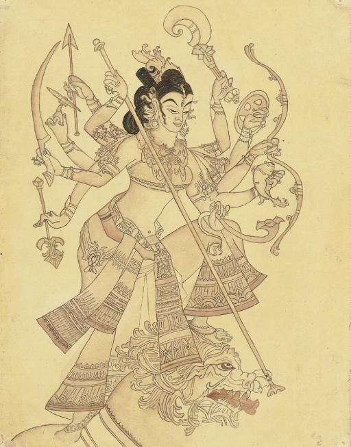 Durga slaying the buffalo demon