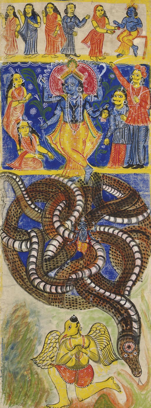 Vishnu defeating the demon Kaliya
