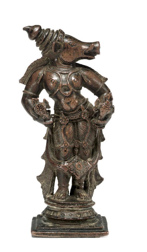 A copper figure of Varaha