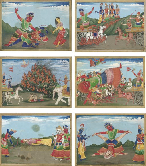 Six illustrations to the Mahabharata