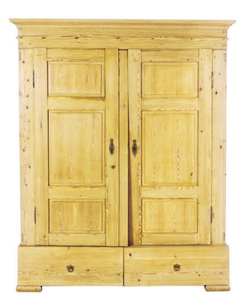 A PINE TWO-DOOR ARMOIRE,