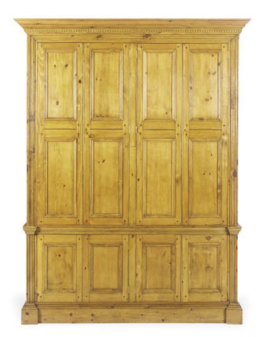 A PINE BOOKCASE CABINET,