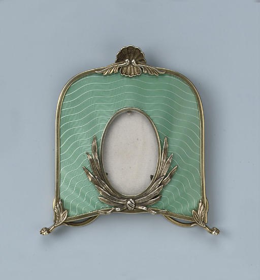 A RUSSIAN ENAMEL PORTRAIT FRAME
