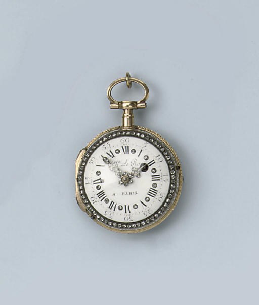 A fine gold, enamel and diamond-set verge watch by Charles le Roy