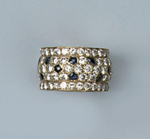 A SAPPHIRE AND DIAMOND RING, BY CARTIER