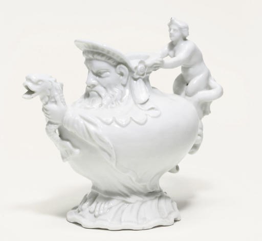 A MEISSEN WHITE GROTESQUE-MOULDED TEAPOT